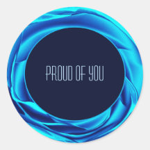 Metallische Rose Blue Round Aufkleber