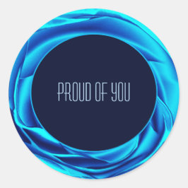 Metallische Rose Blue Round Aufkleber