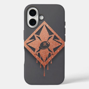 Metallische Rose Diamond iPhone 16 Hülle
