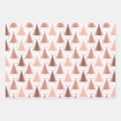 Metallische Rose Gelb goldenes Weihnachtsbaummuste Geschenkpapier Set (Vorderseite 3)