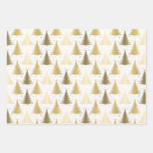 Metallische Rose Gelb goldenes Weihnachtsbaummuste Geschenkpapier Set (Vorderseite 2)