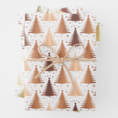 Metallische Rose Gelb goldenes Weihnachtsbaummuste Geschenkpapier Set (Beispiel)