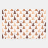 Metallische Rose Gelb goldenes Weihnachtsbaummuste Geschenkpapier Set (Vorderseite)