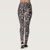 Metallische Rose Gold & Black Leopard-Punkte auf W Leggings (Rückseite)