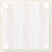 Metallische Rose Gold, cremefarbene Spitzentextur. Glasuntersetzer (Rückseite)