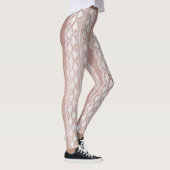 Metallische Rose Gold, cremefarbene Spitzentextur. Leggings (Rechts)