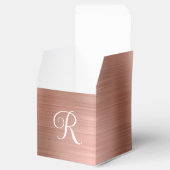 Metallische Rose Gold Curly Monogram Geschenkschachtel (Geöffnet)