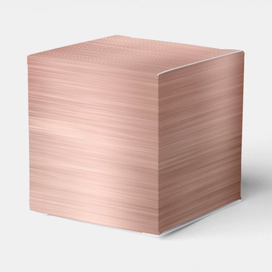 Metallische Rose Gold Curly Monogram Geschenkschachtel (Rückseite)