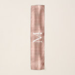 Metallische Rose Gold Elegante Monogram Script Nam Schal<br><div class="desc">Metallische Rose Gold Elegante Monogram Script Name Scarf</div>