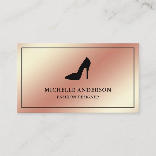 Metallische Rose Gold Foil High Heels Stilettos Visitenkarte (Vorderseite)