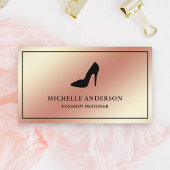 Metallische Rose Gold Foil High Heels Stilettos Visitenkarte