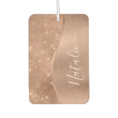 Metallische Rose Gold Glitzer Personalisiert Autolufterfrischer (Vorderseite)