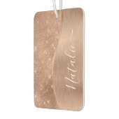 Metallische Rose Gold Glitzer Personalisiert Autolufterfrischer (Links)