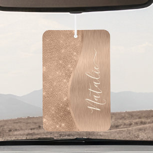 Metallische Rose Gold Glitzer Personalisiert Autolufterfrischer