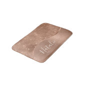 Metallische Rose Gold Glitzer Personalisiert Badematte (Schrägansicht)