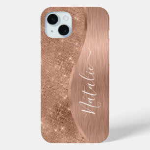 Metallische Rose Gold Glitzer Personalisiert Case-Mate iPhone Hülle