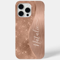 Metallische Rose Gold Glitzer Personalisiert