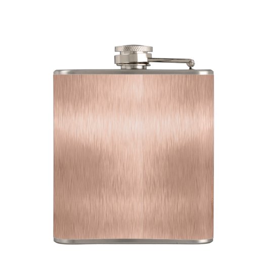 Metallische Rose Gold Glitzer Personalisiert Flachmann (Rückseite)