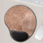 Metallische Rose Gold Glitzer Personalisiert Gel Mousepad<br><div class="desc">Diese Rose goldgebürstetes Metall und glamouröse Imitate Glitzer gemustert Gel Maus Pad mit Ihrem eigenen individuelle Name leicht personalisieren.</div>