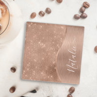 Metallische Rose Gold Glitzer Personalisiert