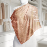 Metallische Rose Gold Glitzer Personalisiert Halstuch<br><div class="desc">Einfach personalisieren Sie diese Rose goldgebürstetes Metall und glamouröse Imitate Glitzer gemustert bandana mit Ihrem eigenen individuelle Name.</div>