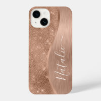 Metallische Rose Gold Glitzer Personalisiert