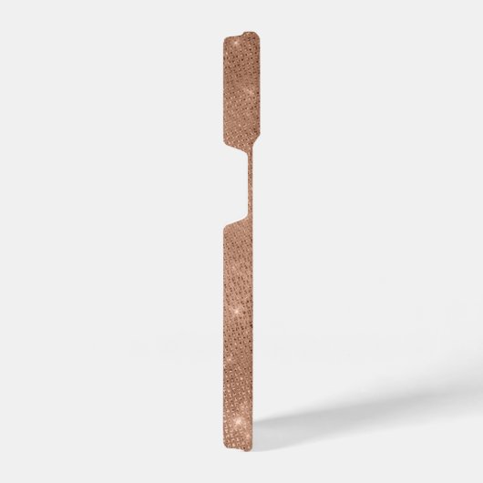 Metallische Rose Gold Glitzer Personalisiert iPhone Hülle (Rechte Seite)