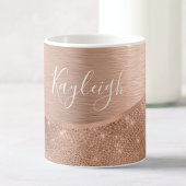 Metallische Rose Gold Glitzer Personalisiert Kaffeetasse
