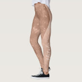 Metallische Rose Gold Glitzer Personalisiert Leggings (Links)