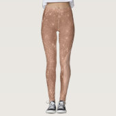 Metallische Rose Gold Glitzer Personalisiert Leggings (Vorderseite)