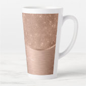 Metallische Rose Gold Glitzer Personalisiert Milchtasse (Rechts)