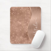 Metallische Rose Gold Glitzer Personalisiert Mousepad (Mit Mouse)