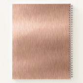 Metallische Rose Gold Glitzer Personalisiert Notizblock (Rückseite)