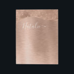 Metallische Rose Gold Glitzer Personalisiert Notizblock<br><div class="desc">Einfach personalisieren Sie diese Rose goldgebürstetes Metall und glamouröse Imitate Glitzer gemustert Notizblock mit Ihrem eigenen individuelle Name.</div>