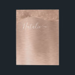 Metallische Rose Gold Glitzer Personalisiert Notizblock<br><div class="desc">Einfach personalisieren Sie diese Rose goldgebürstetes Metall und glamouröse Imitate Glitzer gemustert Notizblock mit Ihrem eigenen individuelle Name.</div>