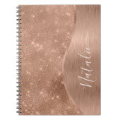Metallische Rose Gold Glitzer Personalisiert Notizblock (Vorderseite)