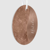 Metallische Rose Gold Glitzer Personalisiert Ornament (Vorderseite)