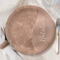Metallische Rose Gold Glitzer Personalisiert