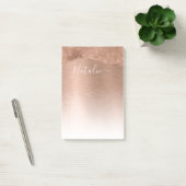 Metallische Rose Gold Glitzer Personalisiert Post-it Klebezettel (Büro)