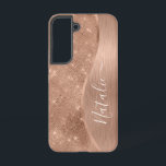 Metallische Rose Gold Glitzer Personalisiert Samsung Galaxy Hülle<br><div class="desc">Einfach personalisieren Sie diese Rose Gold gebürstetes Metall und glamouröse Imitate Glitzer gemustert Handy Gehäuse mit Ihrem eigenen individuelle Name.</div>