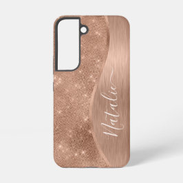 Metallische Rose Gold Glitzer Personalisiert Samsung Galaxy Hülle