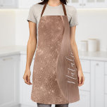 Metallische Rose Gold Glitzer Personalisiert Schürze<br><div class="desc">Einfach personalisieren Sie diese Rose goldgebürstetes Metall und glamouröse Imitate Glitzer gemusterte Schürze mit Ihrem eigenen individuelle Name.</div>