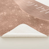 Metallische Rose Gold Glitzer Personalisiert Sherpadecke (3/4)