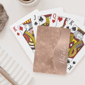 Metallische Rose Gold Glitzer Personalisiert Spielkarten