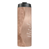 Metallische Rose Gold Glitzer Personalisiert Thermosbecher (Vorderseite)