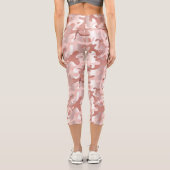 Metallische Rose Gold Glitzer Rosa Marmor Camoufla Capri Leggings (Rückseite)
