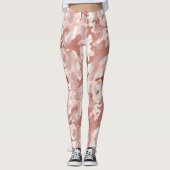 Metallische Rose Gold Glitzer Rosa Marmor Camoufla Leggings (Vorderseite)