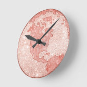 Metallische Rose Gold Glitzer Rosa Marmorglocke Runde Wanduhr (Winkel)