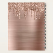 Metallische Rose Gold Glitzer Tropfen Boss Lady An Planer (Rückseite)