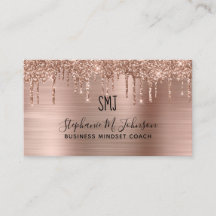 Metallische Rose Gold Glitzer Tropfen Monogram Log